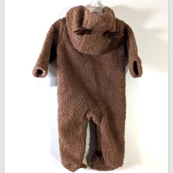 NWT Carter's Baby Boys Sherpa 1-Piece Bunting Brown Reindeer Coverall Pr… - Picture 2 of 7